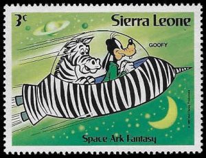 Sierra Leone 1983 DISNEY CHARACTER GOOFI SPACE Stamp Perforated Mint (NH)