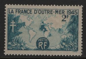 FRANCE, 560, HINGED, 1945, WORLD MAP TYPE