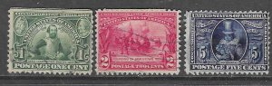 US #328-330  1907 Jamestown Expo (U) CV $38.50