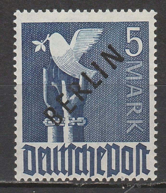 WEST BERLIN 1948 BERLIN OVERPRINTED DOVE 5MK MNH **