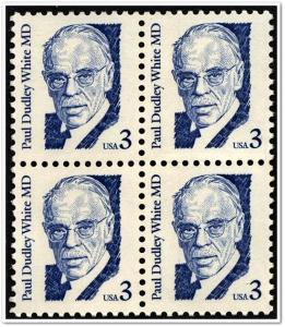 SC#2170 3¢ Paul Dudley White Block of Four (1987) MNH