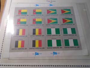 United Nations  #  374-89   MNH  Flag Series  complete sheets