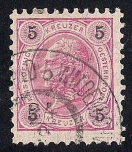 Austria #54 5 KR Franz Josef used VF