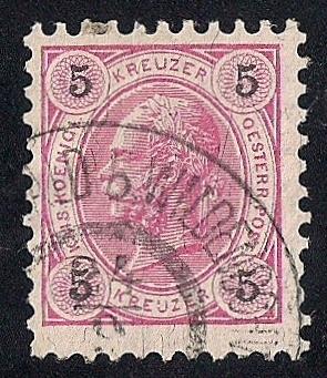 Austria #54 5 KR Franz Josef used VF