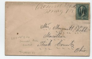 1870s Cromwell Center IA 3ct banknote cover manuscript [H.185]