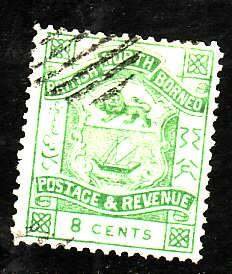 British North Borneo-Sc#42-used 8c green-1887-92-