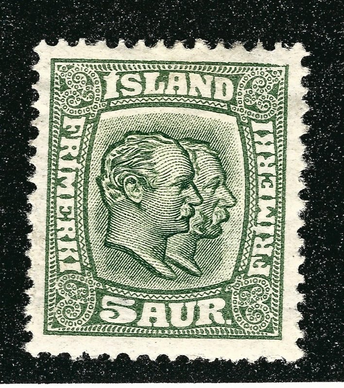 Iceland Vibrant Sc#74 Mint OG hr F-VF SCV $95...powerful bargain!!