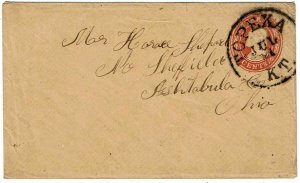 1850's Topeka, KS territory cancel on 3c Nebitt envelope