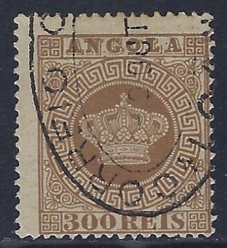 Angola, Scott #9; 300r Portuguese Crown, Used