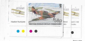 British Antarctic Territory Sc #266-271 set of 5 with corner 'traffic li...