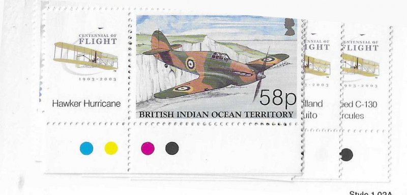 British Antarctic Territory Sc #266-271 set of 5 with corner 'traffic li...