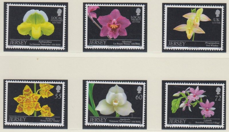 Jersey 2011, Orchids set of 6. unmounted mint , NHM