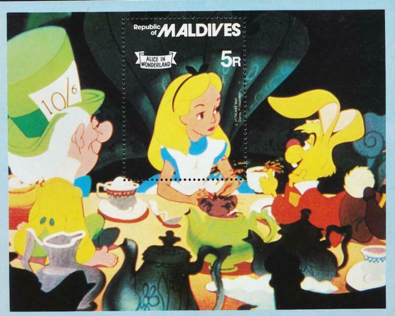 DISNEY MALDIVES 887-896 MINT NH ALICE IN WONDERLAND 1980