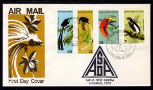 Papua New Guinea 365-368 Birds U/A FDC