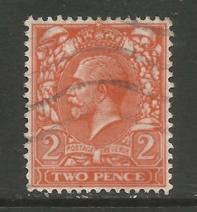 GB 1912 - 24 KGV 2d Orange Rare Wmk 100 & S O.( G389 )