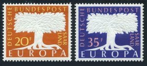 Saar 286-287,MNH.Michel 402-403. EUROPE CEPT-1957,United Europe,Tree.