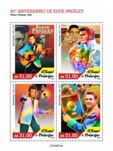 SAO TOME - 2020 - Elvis Presley - Perf 4v Sheet - Mint Never Hinged