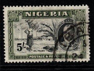 NIGERIA SG43 1936 5/= BLACK & OLIVE-GREEN FINE USED