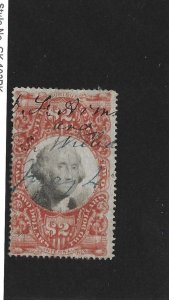 United States Scott R145 Two Dollar revenue used paper on back 2021 cv $55