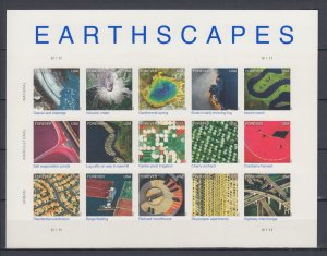 ​USA #4710p Earthscapes Imperforated  forever sheet of 15  MNH