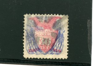 UNITED STATES 1869 30c SHIELD EGALE & FLAGS 'G' GRILL USED VF+ LIGHTLY CANCELED