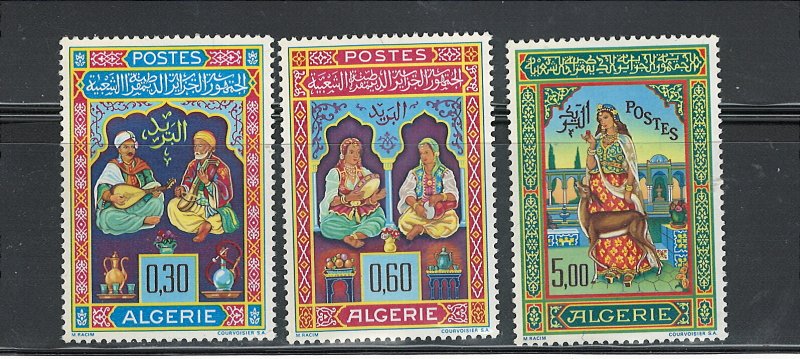 ALGERIA 1965  MUSICIANS  #341 - 343  MNH $18.25