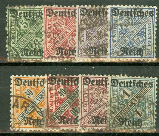 Wurttemberg O176-183 used CV $26.25