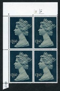 SG1026f 1987 1 60 pale drab and deep greenish blue u/m cyl block 1A3B dot and n