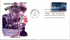 FDC 1973 SC #1483a Fleetwood Cachet - Boston, Ma - Single - F77252