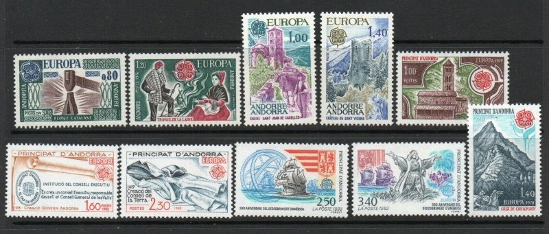 Andorra / French - (10) Europa Issues MH (cpl MNH)    -    Lot 0721149