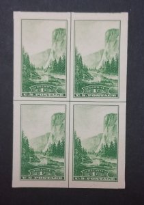 US Scott 756 1c Yosemite Centerline Cross Stamp Block MINT MNH NGAI T6725