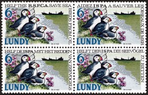 Lundy Islands Stamps MNH Puffin Block Set