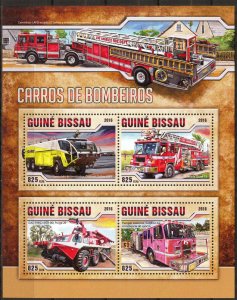 Guinea Bissau 2016 Fire Trucks sheet MNH