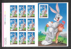 #3137 MNH BUGS BUNNY PRESS SHEET PLATE BLOCK PLATE # VO1254,VO1395,VO1252,VO1257