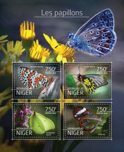 Butterflies Stamps Niger 2014 MNH Glasswing Butterfly 4v M/S