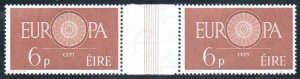 1960 Europa 6d Gutter Pair, brilliantly fresh MNH and once lightly folded