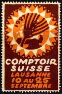 1927 Switzerland Poster Stamp Le Comptoir Suisse Commercial Fair