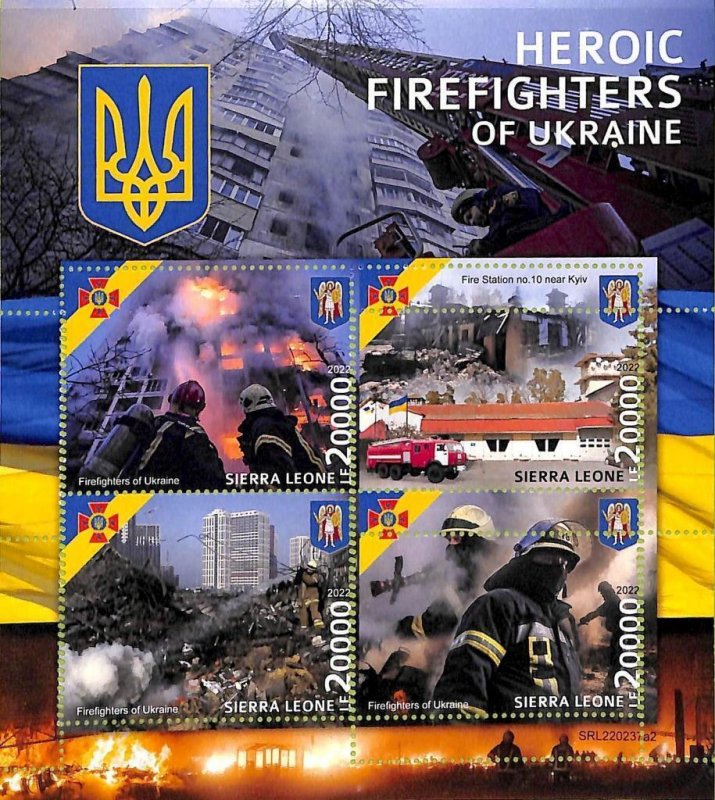 A9293 - SAW LION - MISPERF ERROR Stamp Sheet - 2022 - Firefingers of Ukraine-