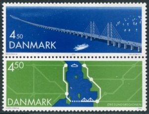 DENMARK - 2000 ORESUND BRIDGE - 2V SE-TENANT - MINT NH