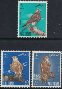 Sc# 12 / 14 Abu Dhabi 1965 Falcons complete set MNH CV $59.50 Stk #3