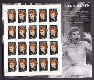 USA-Sc#3523- id12-unused NH sheet-Comedian-Lucille Ball-Hollywood-2001-