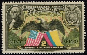 Ecuador #C59 Washington; Bald Eagle and Flags; Unused (3Stars)