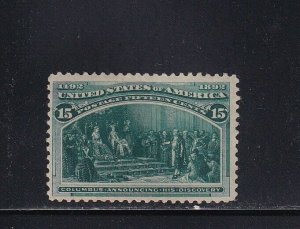 238 F-VF OG never hinged , Weiss cert. nice color cv $ 675 ! see pic !