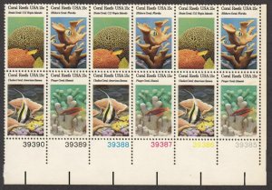 1980 Coral Reefs 15c MNH Sc 1827-30 1830a plate block of 12