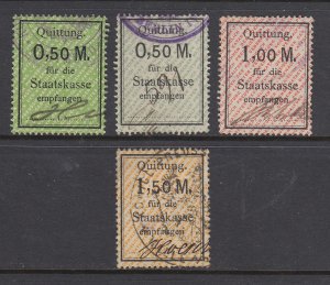 Germany, Prussia, 1920s Staatskasse Steuer Fee revenues, 4 different, sound