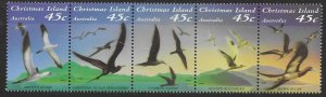 Christmas Island 349  1993  strip 5   VF NH