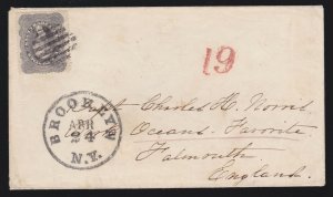 US 37a 24c Washington Cover w/ Brooklyn NY CDS to England w/PF Certs SCV $1000+