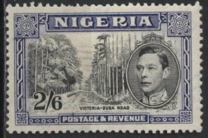 Nigeria 63a (mhr) 2sh6p Victoria-Buea Rd, ultra & black (1951) (see note)