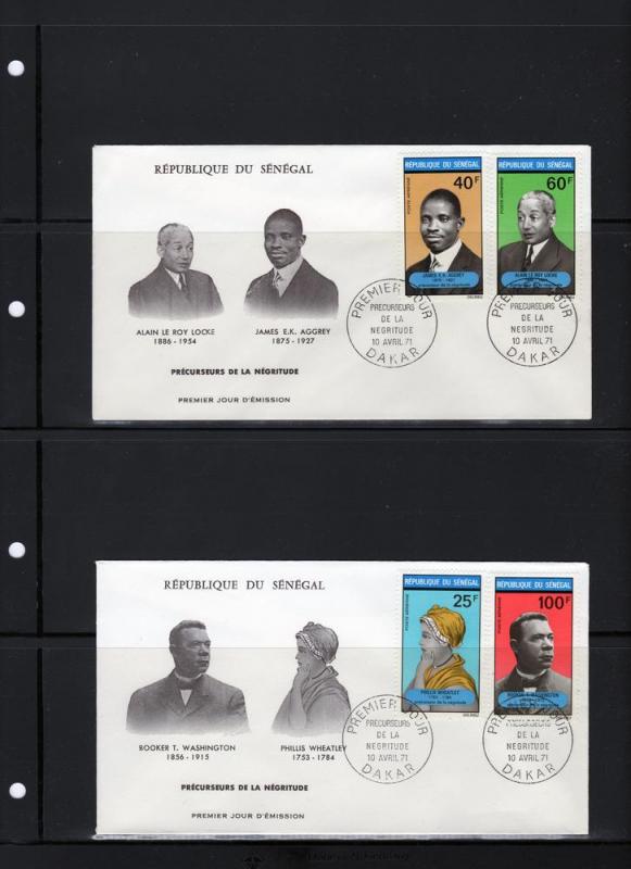 Senegal 1971 F.D.C. Prominent Blacks Set (4) Sc # C95-C98 