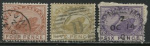 Western Australia 1890 4d to 6d used